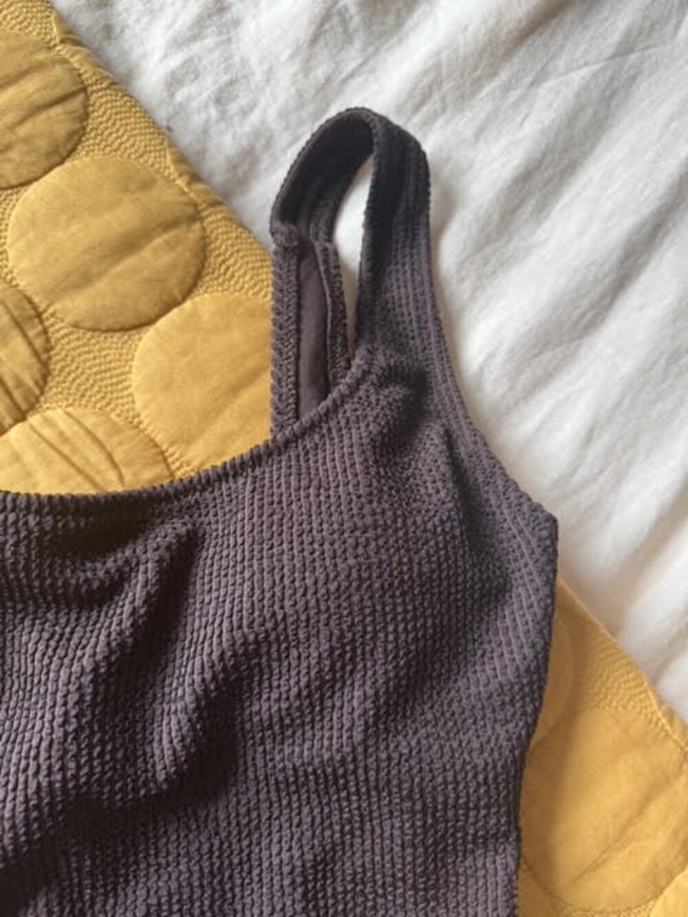 J Crew Claudia Scrunchie One-Piece Swimsuit in Inky Espresso - Picture 8 of 16